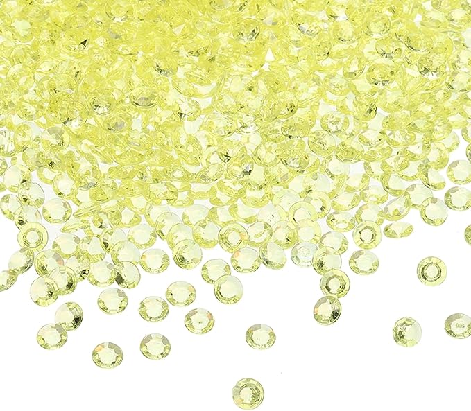 PATIKIL 4000 Pcs Wedding Table Scatter Confetti Crystals 6mm Acrylic Diamonds Vase Fillers Gems for Table Centerpiece Decorations Party Vase Beads, Light Yellow
