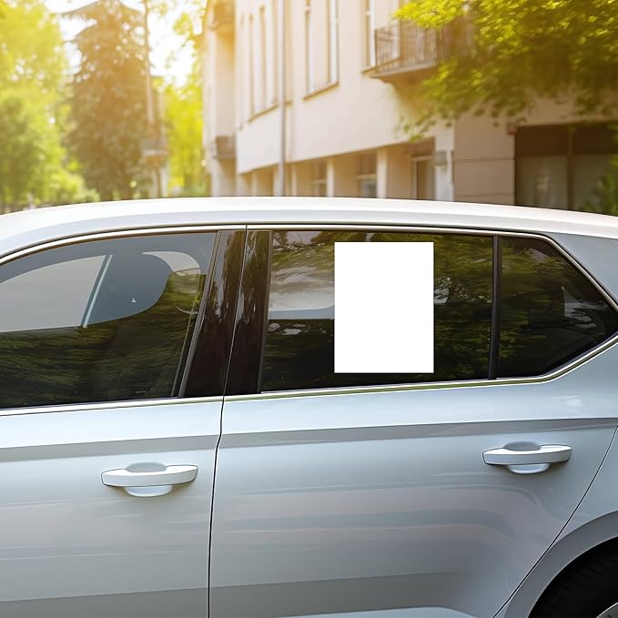 Maitys 100 Pcs Outdoor Window Stickers for Car Dealers 8.5" x 11" Plain White Blank Paper with Sticker