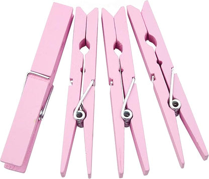 Juvale Wooden Clothespins for Classroom Decor - 100 Pack, Pink, Modern - Laundry Clips, Photo Clips & Craft Clothespins