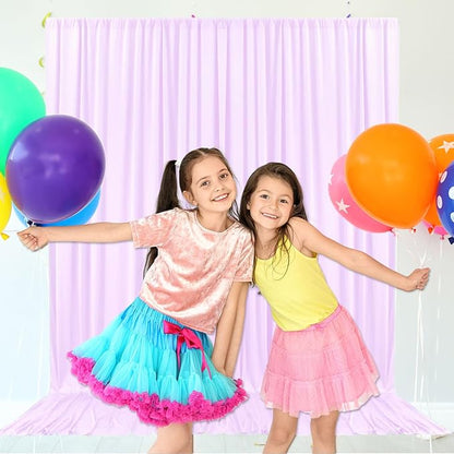 10ft x 10ft Light Purple Backdrop Curtains for Parties, Fabric Satin Background Curtain with Rod Pockets for Weddings, Birthday, Baby Shower, Photography, Graduation Party Backdrop Drapes, 2 Panels