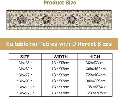 Boho Vintage Elegant Table Runner Farmhouse for Home Farmhouse Kitchen Table Dining Coffee Room Garden Party Wedding Decor 13x36in
