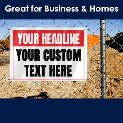 Custom Signs Outdoor Metal - 12 x 8 Personalized Entrance Garden Hazard Parking Signs for Business, Rust-Proof .040 Aluminum (Personalized Headline)