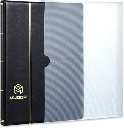 MUDOR Stamp Collecting Album for Collectors, 3 Rows Pockets, 10 Sheets Stamp Stockbook