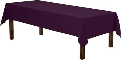 Gee Di Moda Rectangle Tablecloth - 60 x 126 Inch Eggplant Table Cloth for 8 Foot Rectangle Table - Heavy Duty Washable Fabric - for 8 Ft Buffet Table, Holiday Party, Dinner, Wedding & Baby Shower