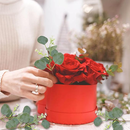 120 PCS Artificial Eucalyptus Stems Bulk Faux Silver Dollar Leaves for Vase Bouquets Baby Eucalyptus Leaves for Family Wedding Center Flower Arrangement