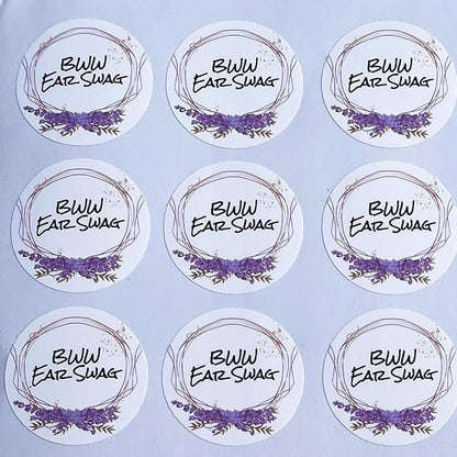 Custom Stickers for Weddings, Birthdays & Businesses - Personalized Labels with Your Logo - Waterproof, Fade and Heat Resistant - Pack of 100-1000 (Wreath P, 2 Inch)