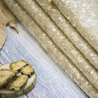 JYFLZQ Champagne Sequin Backdrop Curtains 6ft x 8ft 1 Panel Glitter Photo Booth Backdrops Sparkly Photography Background Drapes for Parties Wedding Bridal Showers