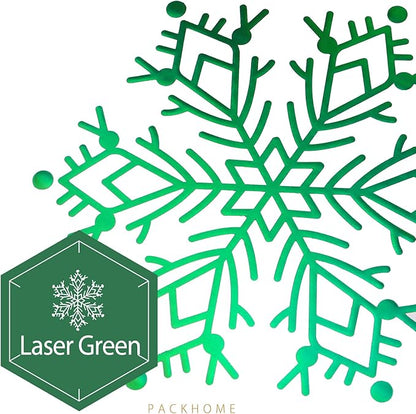 PACKHOME 6 Christmas Gift Boxes 13x9.7x3.4 Inches, Large Gift Boxes with Lids, Sturdy Shirt Boxes with Magnetic Lids for Wrapping Gifts (Green Snowflake Pattern)