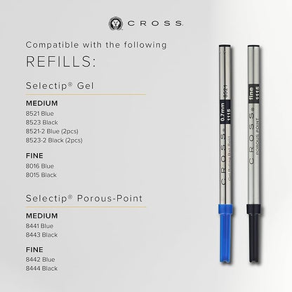 Cross Bailey Refillable Rollerball Pen Presented in a Premium Gift Box - Medium Point, Black Ink, Matte Red