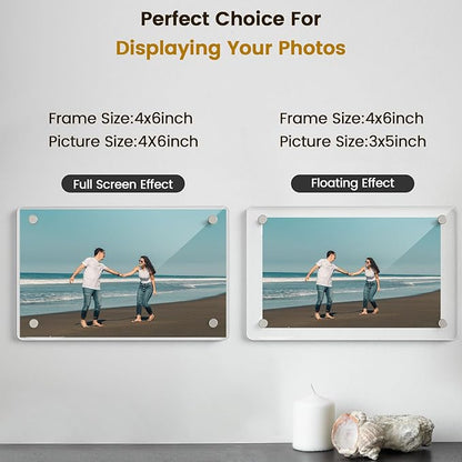 DomeStar 4 x 6 Magnet Picture Frames for Fridge 4 Pack, Acrylic Fridge Magnetic Frames for Photo Postcard Office Home Decor