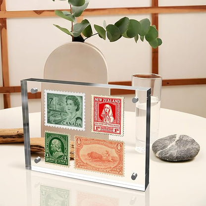 4x6 Inches Acrylic Picture Frames 5 Pack, Double Sided Magnetic Photo Frames,Free Standing on Desk or Table Clear Picture Frames