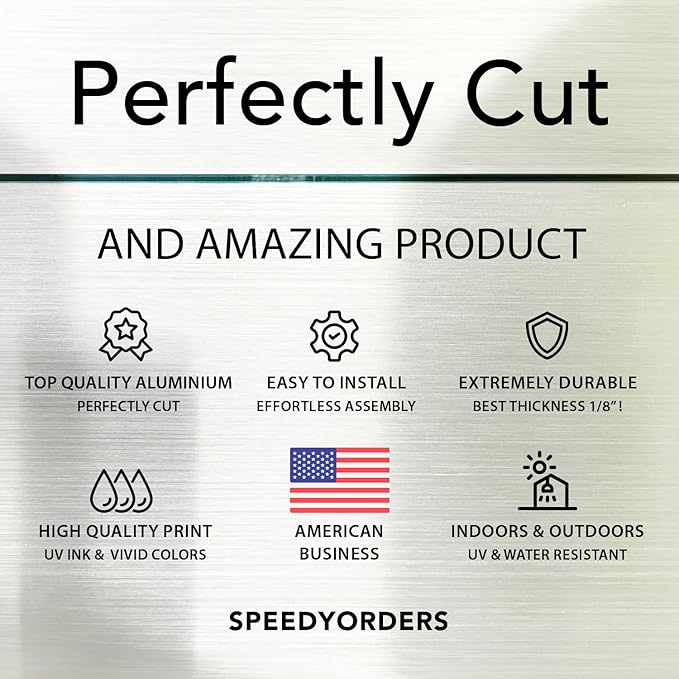 Custom Metal Signs, Personalized Aluminum, Business Safety Signs, Waterproof Outdoor, White Aluminum (Brown Background, 10x7 In)