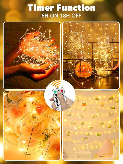 3-Pack 78FT 240 LED Fairy Lights Battery Operated with Timer & Remote, Waterproof Twinkle Lights Indoor Outdoor 8 Modes for Bedroom Centerpiece Wedding DIY Party Christmas Classroom Dorm Decoration