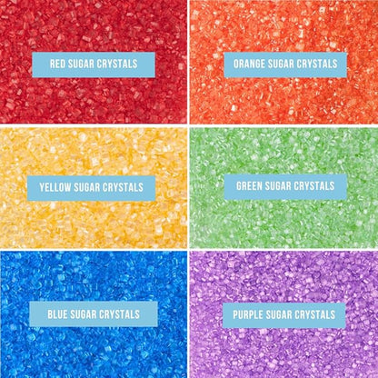 Sweets Indeed Sprinkles 6 Cell Edible Sprinkle Mix Jimmies Perfect for Cake Decorations Baking Ice Cream Cookies Cupcake Topper (Rainbow Sugar)
