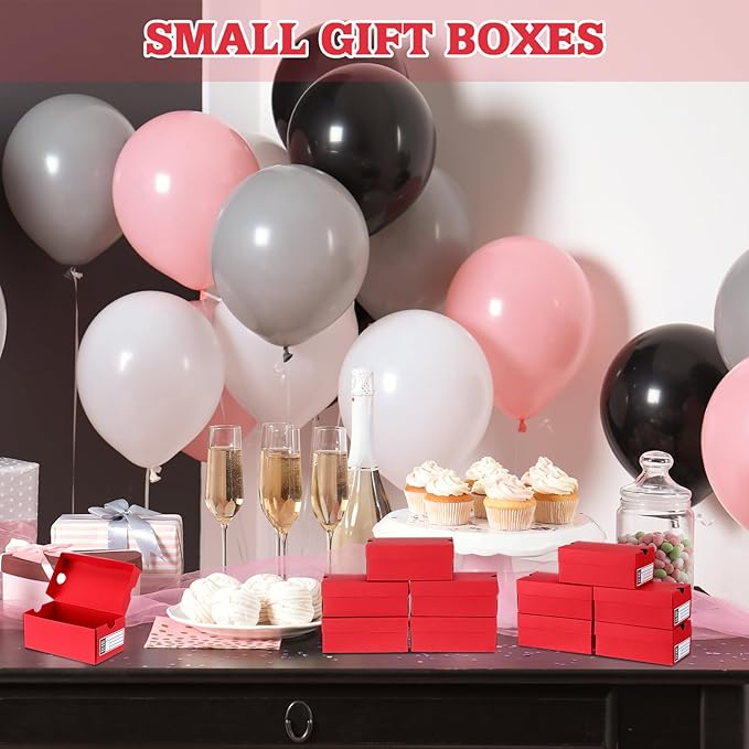 12 Sets Mini Shoe Gifts Boxes for Party Favors 6.1 x 3.9 x 2.5 Inches Sports Mini Sneaker Box with Editable Label for Candies Cookies Snacks(Red,6.1 x 3.9 x 2.5 Inches)