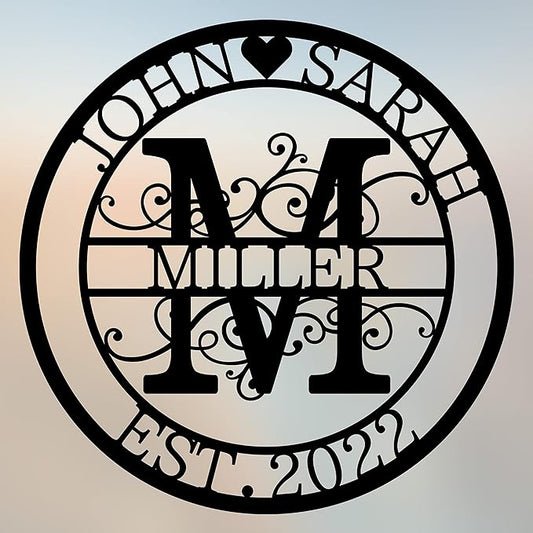 Custom Metal Sign - Personalized Name Sign - Family Sign - Outdoor Metal Wall Art Home Decor - Personalized Gift for Couple - Anniversary Wedding Gift