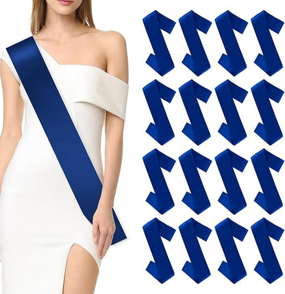 Blank Sash 16 PCS Sashes DIY Satin Sash Chair Sashes Scout Sash President Sash Senior Sash Scout Sash Wedding Party Sash