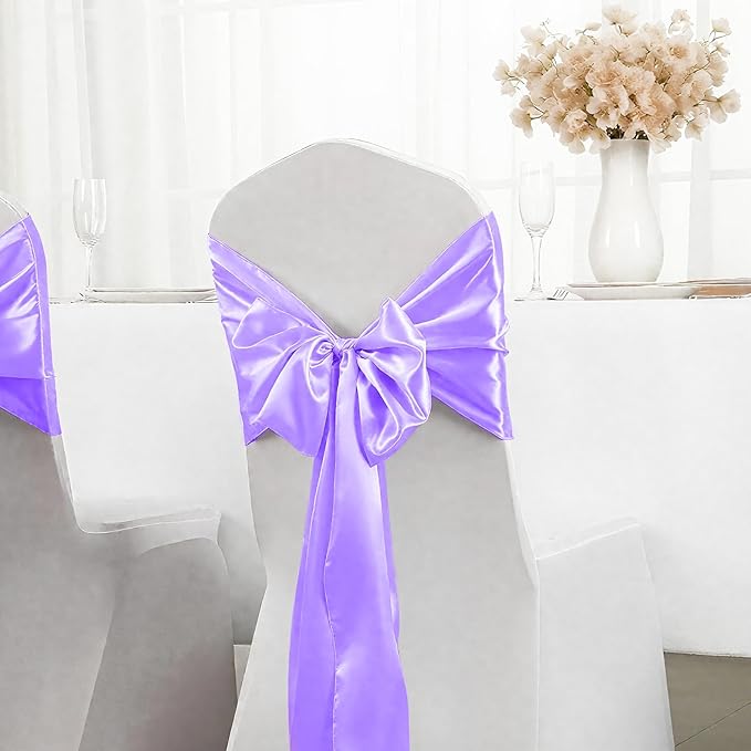 SHEJIZE 2 Pack Lavender Satin Table Runner 12x108 Inches Long, Bright Silky Smooth Satin Table Runner Table Decor for Wedding Banquet Christmas Prom Event Birthday Party