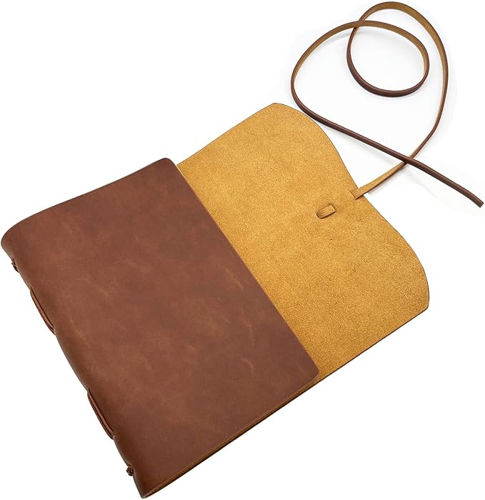 Dark Brown Notebook Journal - Leather Journals for Writing Small Size Diary 5.5x7.5 Inch, Notepad For Women and Man, Gifts,Work,Travel
