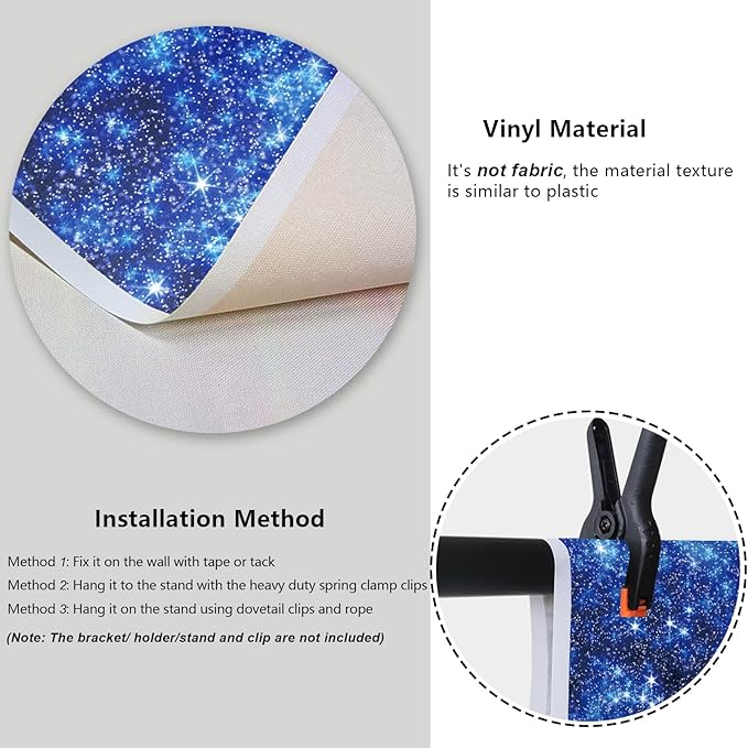 YongFoto Blue Glitter Backdrop 6x4ft Silver Light Spots Navy Blue Sequin Bokeh Photography Background Birthday Bridal Shower Wedding Photography Background Party Banner Decor Portraits Photoshoot
