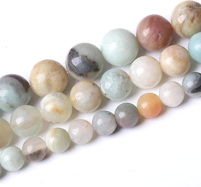 Fancy Stone Beads for Jewelry Making DIY Craft Gemstone Beads Kit (8mm, 45pcs) Smooth Healing Crystal Beads for Bracelets, Necklaces, Home Decor