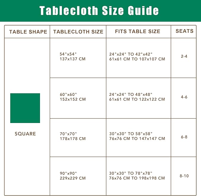 Biscaynebay Fabric Square Tablecloths 70x70 Inches, Light Blue Water Resistant Spill Proof Card Table Cloth Folding Table Cover for Dining, Kitchen, Wedding and Parties, Machine Washable