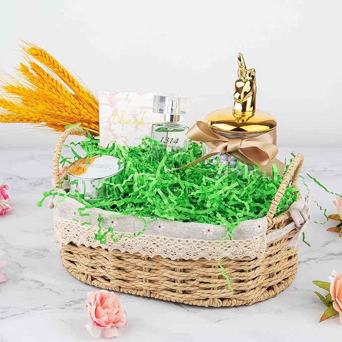 Caleihd Crinkle Cut Paper Grass Cushion Paper Streamer for Christmas Wedding Birthday Bridesmaid Engagement Craft Gift Boxes Bags Filler Decoration 4.5oz Green
