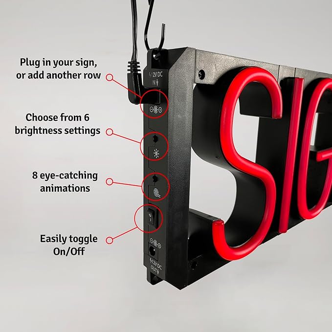 SpellBrite BEER & WINE Sign | Beer-Related Sign with Neon Look, White LED Light Source | 22.0" x 15.0"
