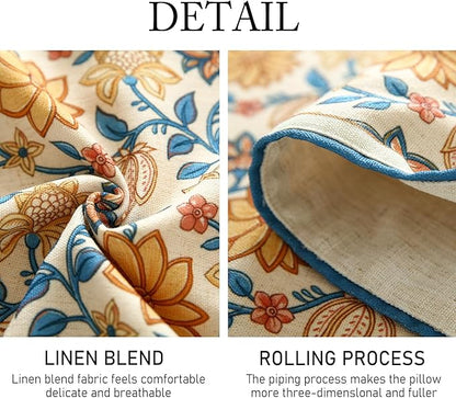 ISAENNE Designer Bohemian Elegant Linen Table Runner 71 Inches Long,Floral Pattern Duable Decor Table Runners for Dining Tables,Thanksgiving,Kitchen Tables,Christmas,12"*71"-Estevan B