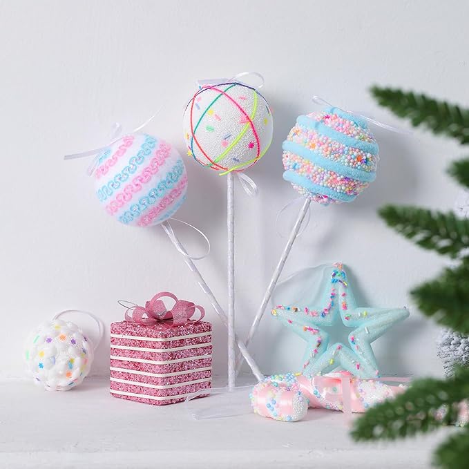 LANGXUN 6pcs Lollipop Candy Land 2025 Xmas Birthday Party Wedding Suppiles Decoration, Hanging Candy Cane Christmas Tree Décor, Christmas Decorative Hanging Ornaments Crafts