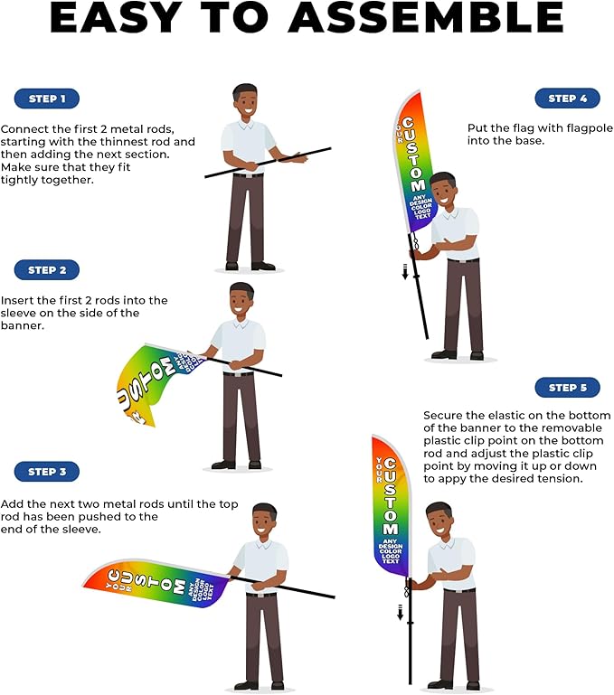 Custom Feather Flag(11.5Feetx2.5Feet) By Dreamcontroller For Business Outside With Optional Add-On Pole(15Feet) and Groundspike | Swooper Flag Banner | Made In Usa | Hd Print