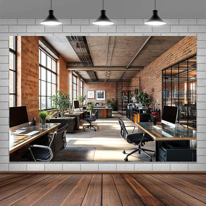 10X8ft Office Video Photo Backdrop Photography Background for Recording Conference, Zoom Home Podcast Backdrops Photo Booth Prop Decorations Wall Decor Tablecloth