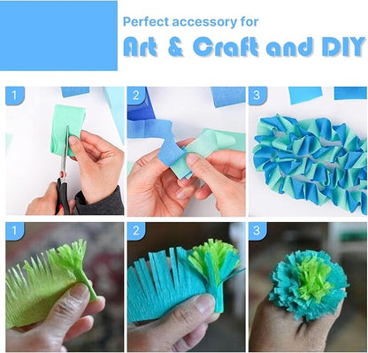 PartyWoo Mint Green Crepe Paper Streamers 4pcs 328ft Pack of Light Pastel Peppermint Green Turquoise Teal Crepe Paper Streamers for Baby Shower Wedding Engagement Birthday Pool Tea Party Decorations