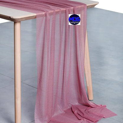 MDS 20 Pack 10ft Chiffon Table Runner 29 x 120 Inches Sheer Wedding Runner Romantic Rustic Table Runner for Wedding Decorations, Birthday Parties, Bridal Shower Party Arch Decor - mauva