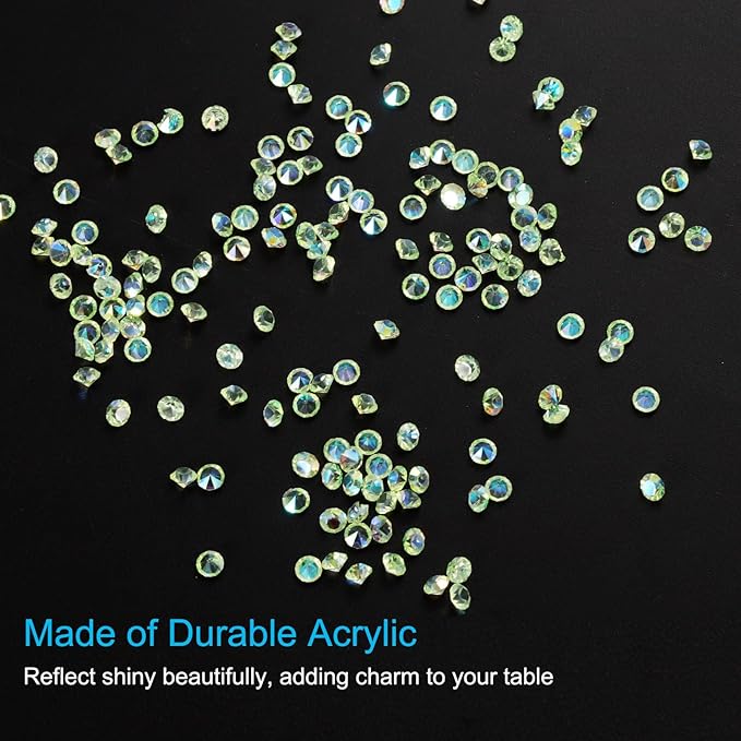 PATIKIL 14000Pcs Wedding Table Scatter Confetti Crystals 3mm Acrylic Diamonds Vase Fillers Gems for Table Centerpiece Decorations Bridal Shower Party, Light Green AB