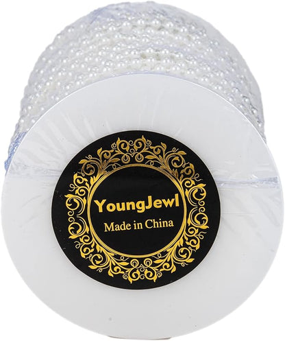 4mm Crafts Faux Pearl Beads Garland Pearl Bead Roll Strand of Pearls to Decorate Floral Centerpieces Wedding Party Favor Christmas Tree(131 Feet White)