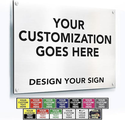 Custom Outdoor Metal Signs, Personalized Aluminum Signs, Customized Safety Signs, Metal Business Signs, Waterproof Outdoor Business Signs, White Aluminum (White, 10x7 In)