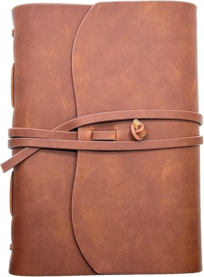 Dark Brown Notebook Journal - Leather Journaling for write A5 Size Diary 6.2x8.5 Inch,Notepad For Women,Man,Vintage,Gifts,Work,Traveler,Personal
