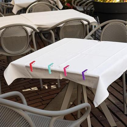 uxcell 4 Pack Tablecloth Clips, Stainless Steel Table Cloth Cover Clamps, 2.87" x 2.36" Windproof Holder Clips for Home Party Picnic Wedding Camping Dining Tables, Green