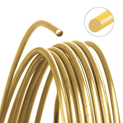 The Beadsmith Wire Elements Craft Wire – Tarnish Resistant, Soft Temper, Round, Gold Color – 0.51mm, 24 Gauge, 10 Yard Spool – Jewelry Making, Wire Wrapping, Floral, & Other DIY Crafts