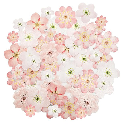 Wafer Leaves Sunflower Snowflakes Unicorn Wings Cupcake & Cake Toppers Decoration (48pcs cherry blossom)