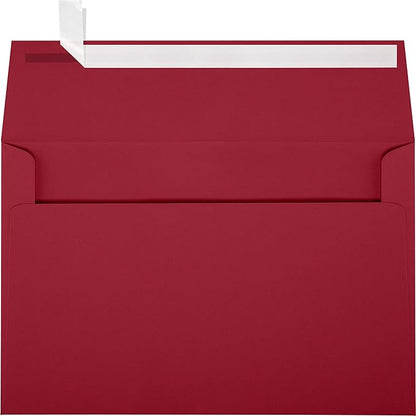 LUXPaper A9 Invitation Envelopes | Peel & Press | 5 3/4" x 8 3/4" | Garnet Red | 80lb. Text | 50 Qty