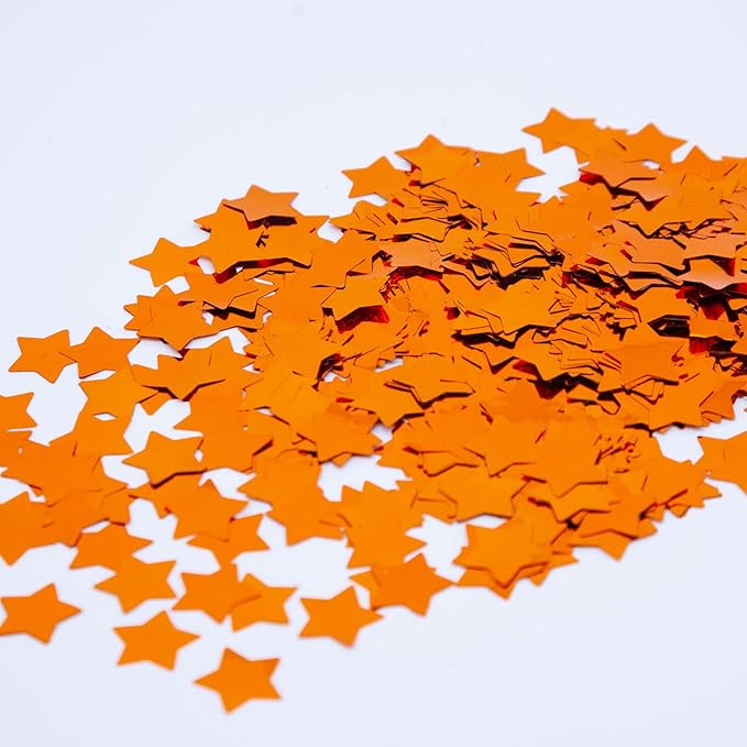 Orange Star Confetti,Foil Glitter Table Confetti,Sparkling for Party Decorations(1.76 OZ)