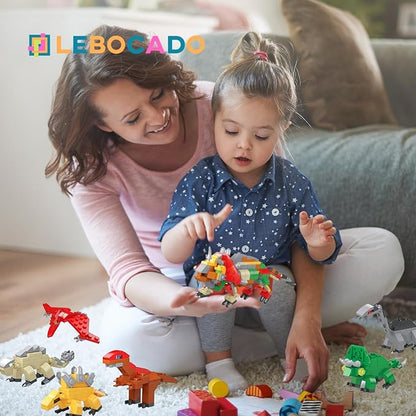 Mini Building Block Sets,12 Pack Dinosaur Toys Building Blocks, 6 in 1 STEM Toys Eggs Building Sets, Party Favors for Kids Goodie Bags Prizes Birthday