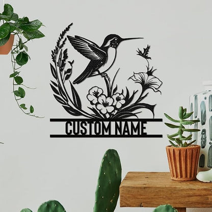 Personalized Metal Signs | Bird Metal Wall Art | Metal Name Sign Birds Welcome Plaque | Custom Garden Sign Yard Signs | Personalized Wedding Gifts | Housewarming Decor Indoor Outdoor