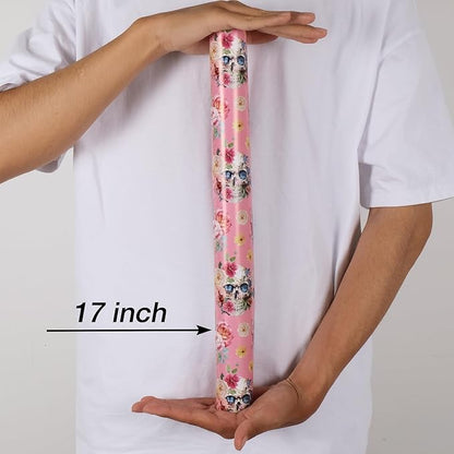 Aimyoo Gothic Wrapping Paper Roll, 17 Inch X 33 Feet Skull Floral Butterfly Design Gift Wrap Paper for Mother's Day, Birthday Bridal Shower