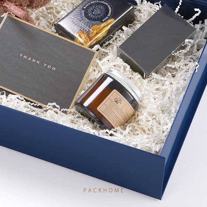 PACKHOME Large Gift Box 13.5x10x3.5 Inches, Sturdy Shirt Box with Magnetic Lid for Multiple Occasions (Glossy Blue)