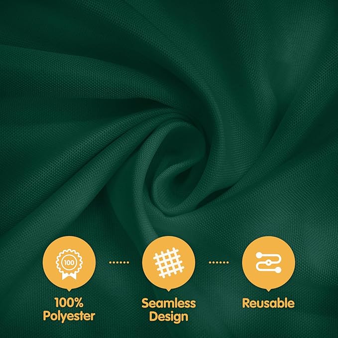 BRILLMAX 4 Pack Hunter Green Round Tablecloths 120 Inch - Circle Bulk Linen Polyester Fabric Washable Table Cloth Cover for Wedding Reception Banquet Birthday Party Buffet Restaurant