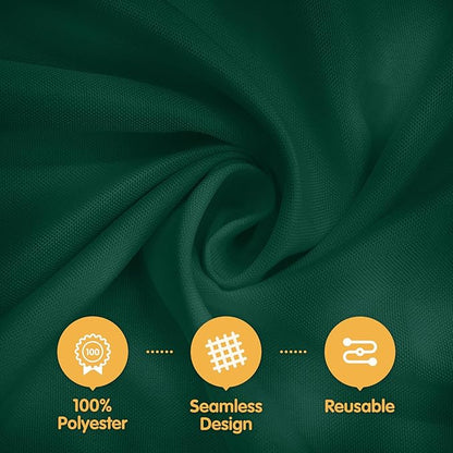 BRILLMAX 10 Pack Hunter Green Round Tablecloths 90 Inch - Circle Bulk Linen Polyester Fabric Washable Table Cloth Cover for Wedding Reception Banquet Birthday Party Buffet Restaurant