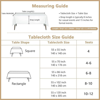 MYSKY HOME Table Cloth for Rectangular, Waterproof Tablecloth, Soft Cotton Indoor/Outdoor Tablecloths, Wrinkle Free Table Cloth Heavy Duty Rectangle Table Cloths for Parties & Dining Use, 55"X70"